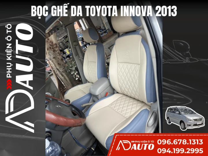bọc ghế da ô tô toyota Innova 2013 mẫu 1